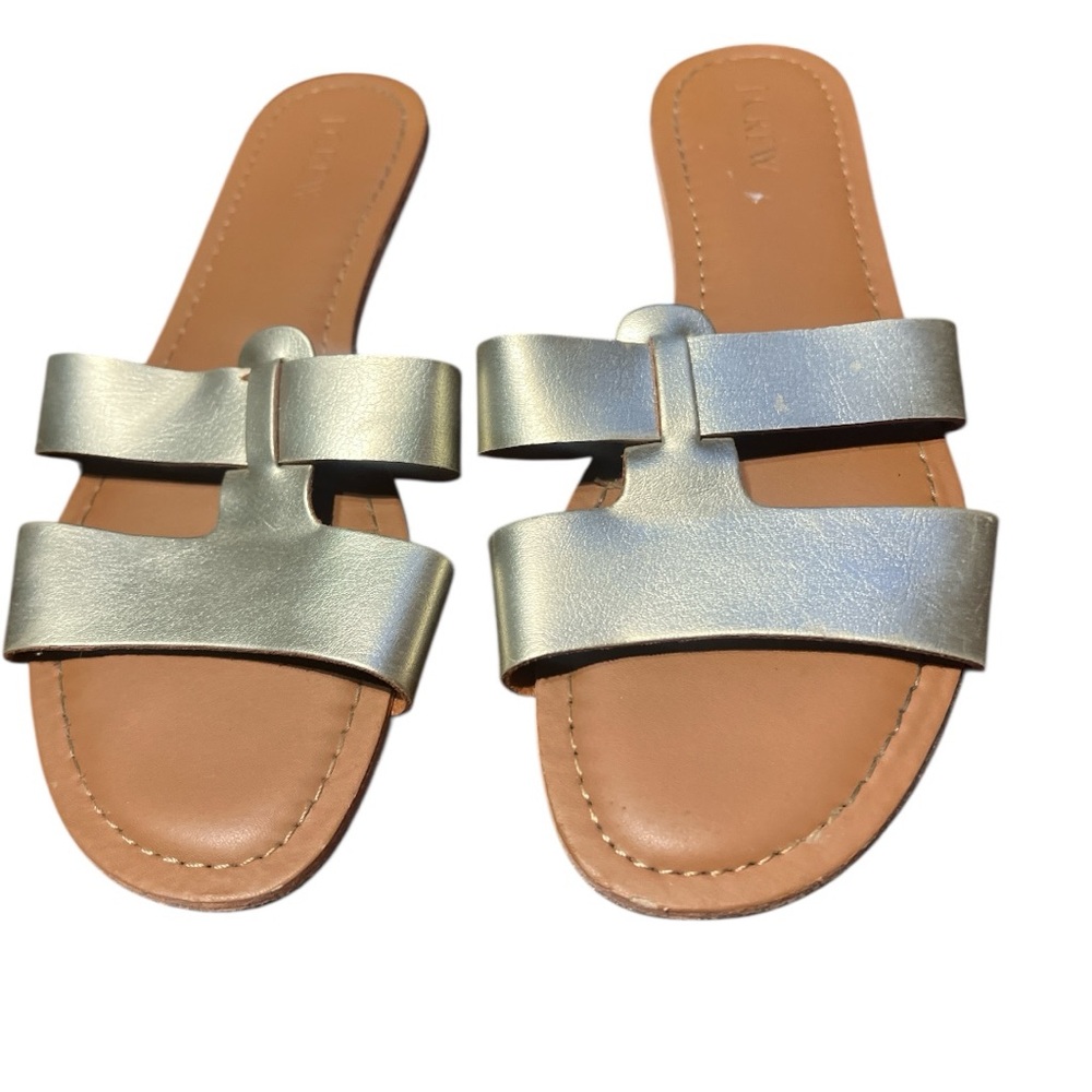 J. Crew metallic gold Sandals Slip-On Style 7